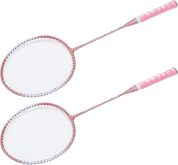 Badminton Set, Badminton Rackets Pink Tennis Racket Professional Separate Iron Alloy Set Beginners Student Training
