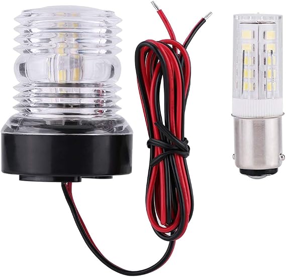 Boat Navigation Light,12V LED Universal Marine Boat Ship Yacht Navigation All Round 360 Degree White Anchor Light Waterproof Signal Lamp Lights IP65.--for navigation lights for boats led macgrego