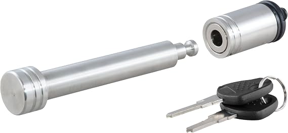 CURT 23519 Stainless Steel Trailer Hitch Lock, 5/8-Inch Pin Diameter, Fits 2 or 2-1/2-Inch Receiver