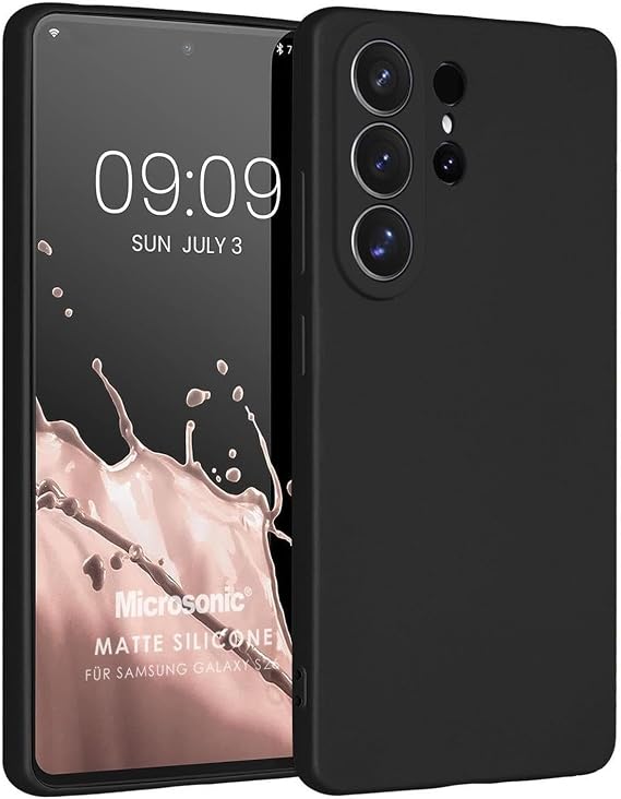 Microsonic Matte Silicone Samsung Galaxy S26 Ultra için Kılıf Siyah [Galaxy S26 Ultra ile Uyumlu Kılıf - Siyah]