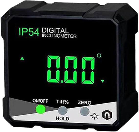 Digital Angle Meter, Digital Incliner, Angle Meter, Lebox, Level, LCD Backlight, 4 x 90°, Waterproof, Small, Angle, Tilt, Digital Protractor, Finder Gauge