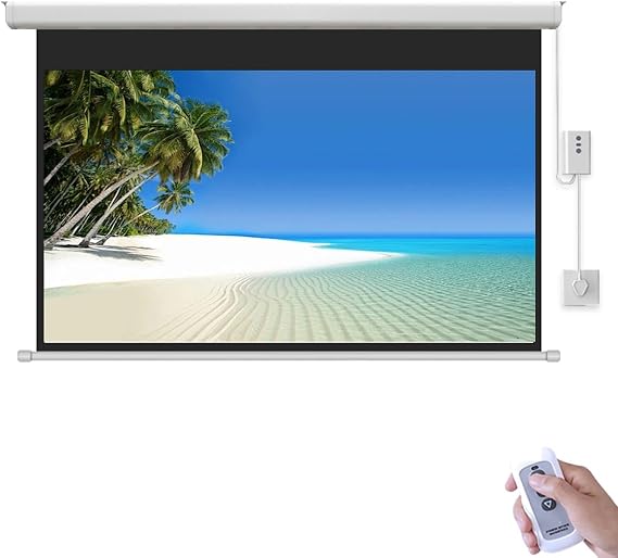 Motorized Projector Screen 50"/60"/72",16:9 4K HD Electric Projector Screen Wall Mounted Ceiling Movie Screen For Indoor Outdoor Cinema(50in/131cm)