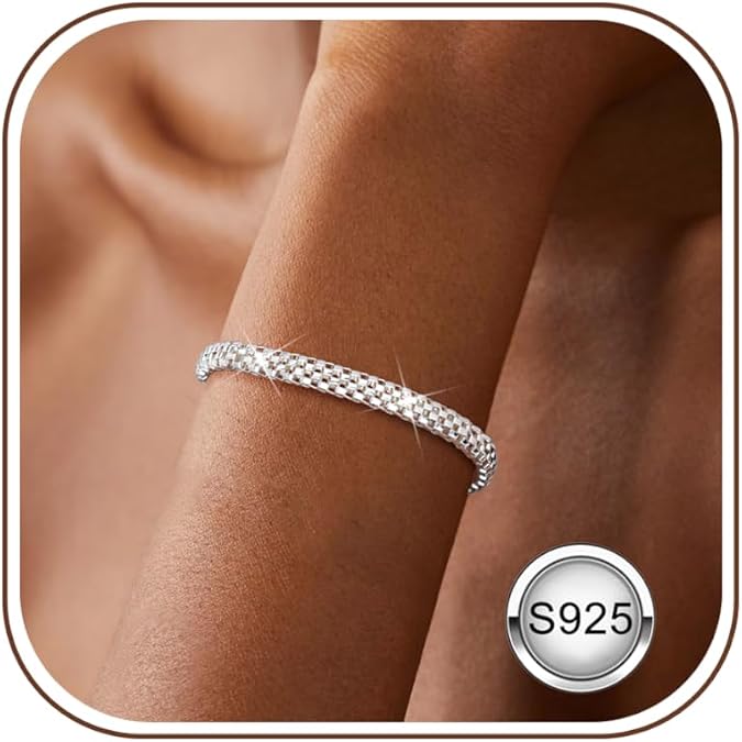 Chriscoco 925 Silver Clasp Bracelet for Women Adjustable Bracelet