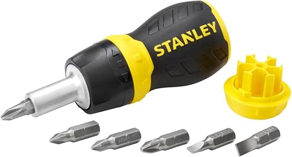 STANLEY Short Multi-Bit Ratchet Screwdriver, 0-66-358