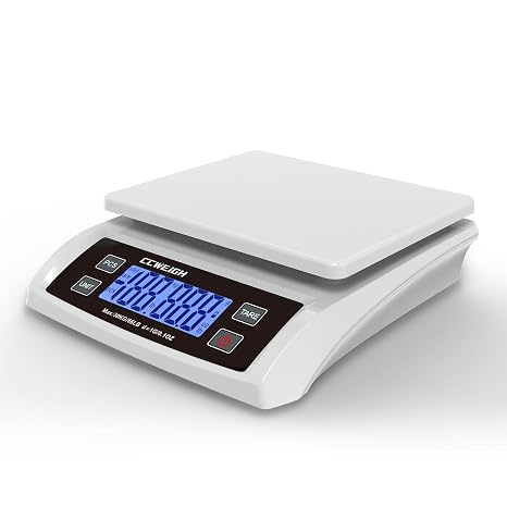 Digital Postal Scale White, 30kg/0.1oz High Precision Shipping Scale with PCS/Tare Function, Multifunctional Kitchen Scale for Packages, Food, Hardware, Medicine, Easy Unit Conversion