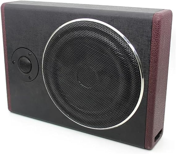 Underseat Subwoofer 8'' Ultra Slim Car Audio Amplifier Subwoofer Compact Audio Amp Sub Bass Box Speaker 600W Seat Subwoofer for Car and Motorhome