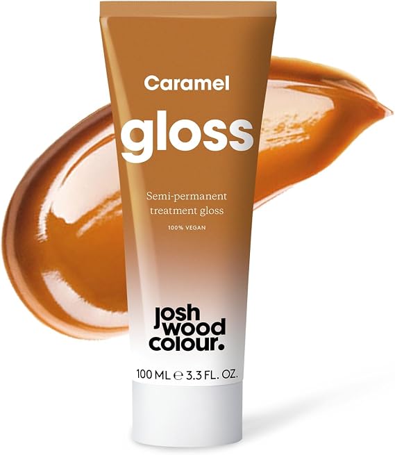 Josh Wood Hair Gloss Caramel, Semi-Permanent Colour Toner, Vegan, 100ml