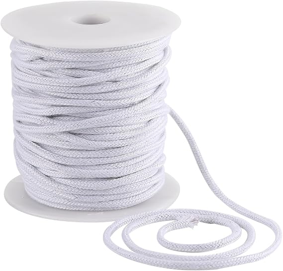 GORGECRAFT 30mx3.6mm White Cotton Rope Replacement Strings with Soft Cord Macrame Cotton Trim Round Thread Cord Multipurpose for Bags Crafts Projects
