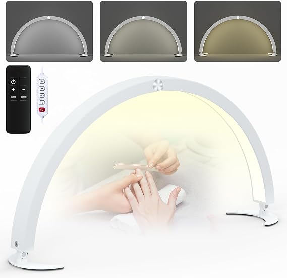 Half Moon Lamp for Desk, Half Moon Nail Light for Desk with Remote for Eyelash Extensions, Tattoo, Beauty (29 inch) [Energy Class A]