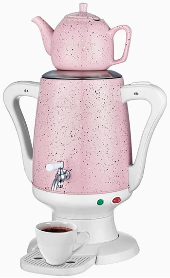 4L Electric Turkish Tea Maker, Stainless Steel Electric Turkish Coffee Maker with 1L Teapot Capacity, Automatic Temperature Control and Turn Off Features, Healthy Retain Original Flavor, for Tea