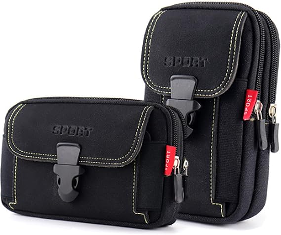 JSTHHTT 2 Pcs Universal Holster Mobile Phone Belt Pouch Security Pack Carry Accessory Kit Waist Bag Case, Mobile Pouch Phone Holster, Belt Phone Holder for Men, Mobile Phone Belt Holder