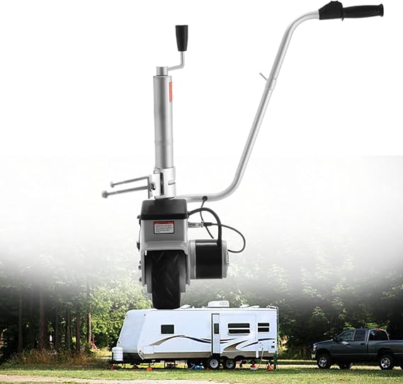 Electric Trailer Dolly, 12V Trailer Mover with Remote Control, 6000 lbs Capacity for Moving Boats Caravans, Heavy Duty Trailer Valet Jack for Easy Parking and Maneuvering