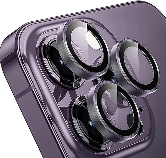 iPhone 14 Pro Max/14 Pro İle Uyumlu CmCov Kamera Lens Koruyucu Kolay Tak Çıkar Ergonomik İnce Tasarım Kırılma Ve Çizilme Önleyici Derin Mor
