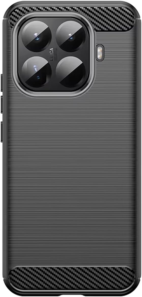 Microcase Xiaomi 17T Pro ile Uyumlu Brushed Carbon Fiber Silikon Kılıf - Siyah AL3332