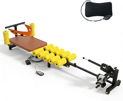Electric Back Stretch Traction Table Cervical Back Stretcher Traction Bed for Tension Relief Back Decompression Adjustable Length from 150 to 190 cm