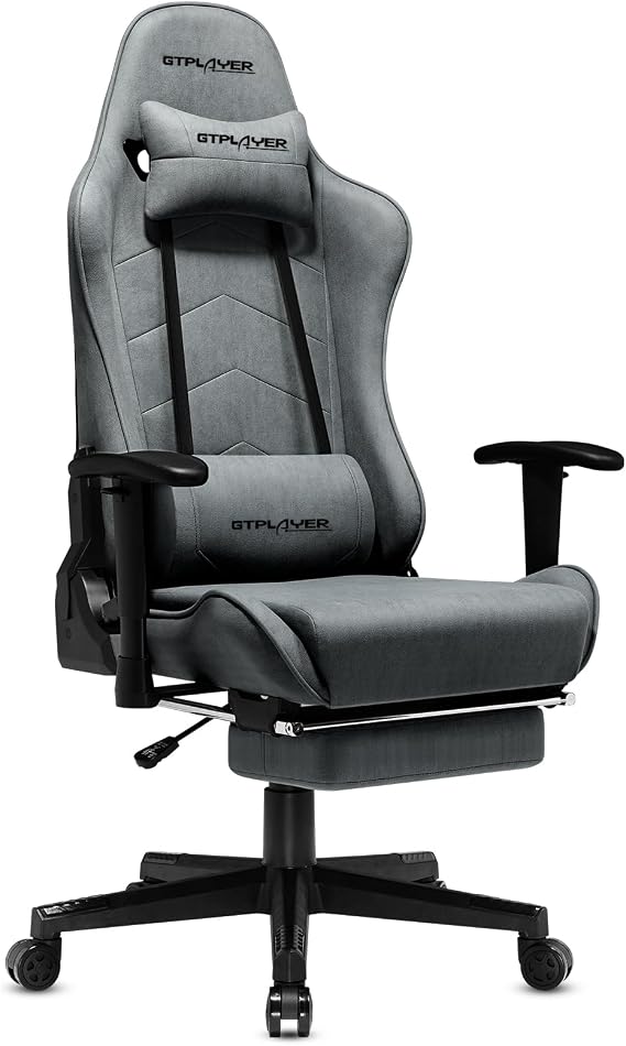 Gtracing Gaming Chair with Footrest, Office Chair, Desk Chair, Computer Chair, Fabric Upholstery