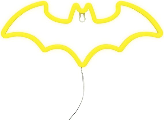 Paladone Batman LED neon ışık – resmi lisanslı DC Comics, ikonik logo şeklinde lamba, USB ile çalışır, genç yatak odası aksesuarı ve dekorasyon