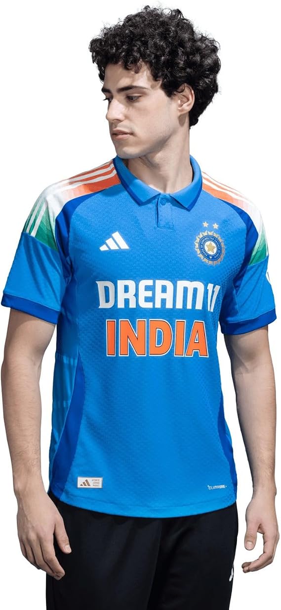 adidas Mens India Cricket One Day International Shirt Adults Blue L