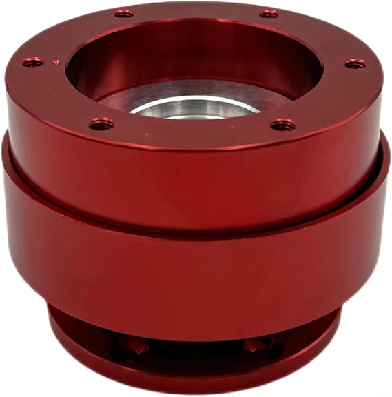 Glewi Quick Release Steering Wheel Adapter, For Racing Simulator, For MOZA R9/R16/R5 Direct Drive Base, Aluminum Alloy Design, Black/Red(Red)