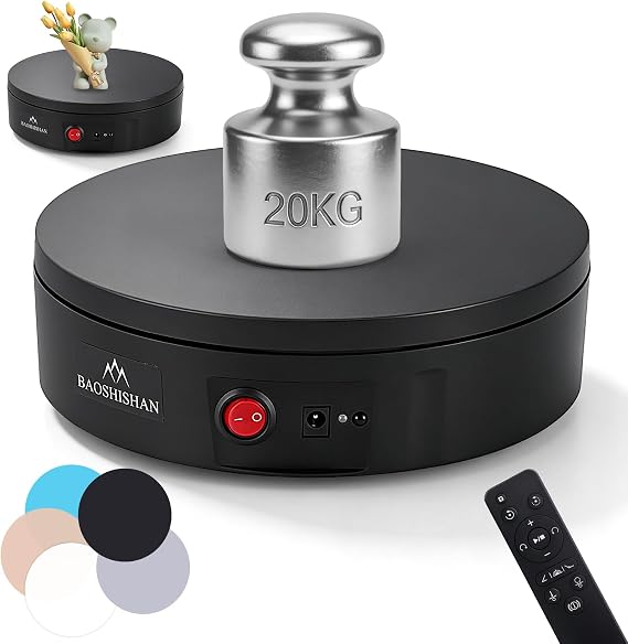 BAOSHISHAN Rotating Display Stand with Remote 20KG 22CM Product Turntable