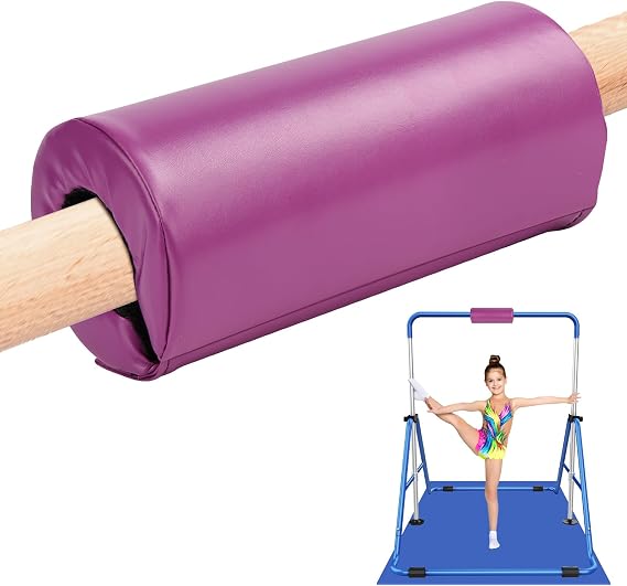 Gymnastics Bar Padding, Gymnastics Bar Pad Protective Sponge, Gymnastics Bar Pad Fits Gymnastics, Uneven Bar, Horizontal, Ballet Bars for Kids and Adults, Purple, 24x10.5cm