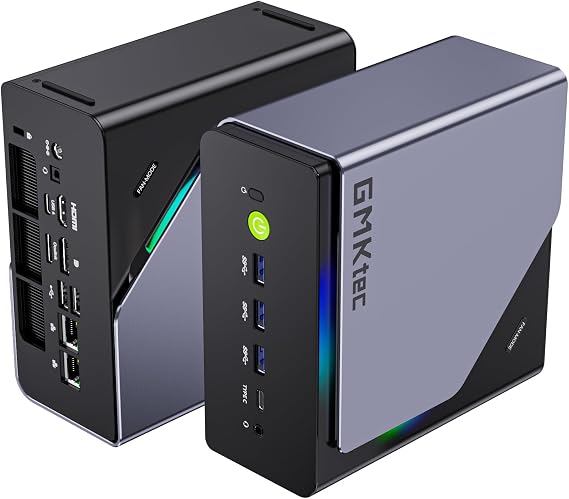 GMKtec Oyun Mini PC AMD Ryzen 7 H 255 (Yükseltilmiş 8745HS) 32GB RAM Çift NIC LAN 2.5Gbps Masaüstü Bilgisayarlar 4K Ekran, WiFi 6E, USB3.2, USB-C, BT 5.2, DP, HDMI NUCBOX K12