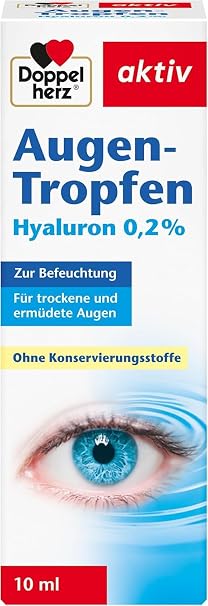 Doppelherz Eye Drops Hyaluronic 0.2% - Medical Device without Preservatives - Eye Drops Against Dry Eyes - 10 ml Sterile Solution