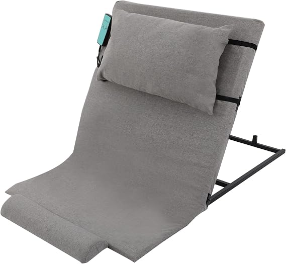 Electric Bed Backrest with Remote Control Liftable Backrest Foldable Bed Backrest 2-80° Adjustable Angle Bed Seat Cushion Bed Backrest Cushion for Nursing Homes (Grey)