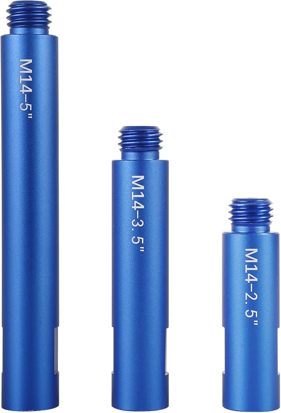 3pcs Grinder Extension M14 Heavy Duty Aluminium Extension Connection Rod Thread Water Polishing Machine 125 Car Polishing Accessories 75 mm 100 mm 140 mm