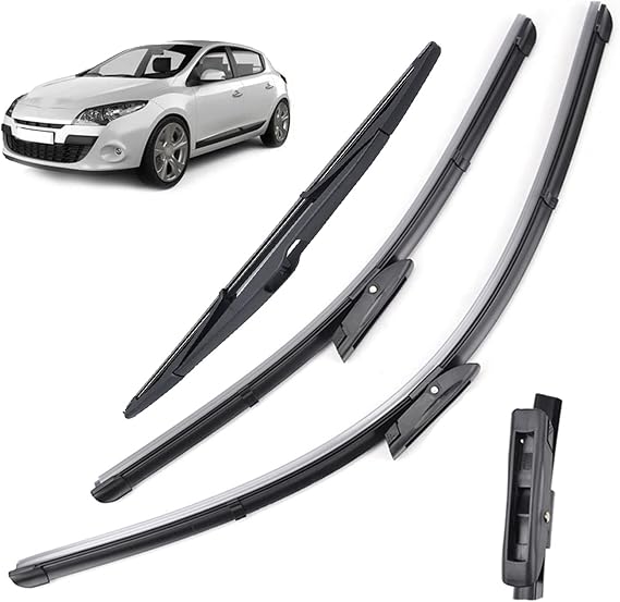 Wiper Front & Rear Wiper Blades Set,For Renault,For Megane 3 Hatchback Coupe 2008 - Windshield Windscreen Window 24"+16"+14"