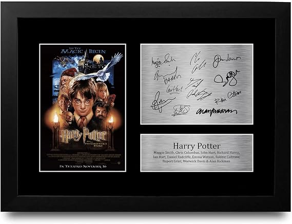 HWC Trading FR A4 Cast Daniel Radcliffe Emma Watson Gifts Printed Signed Autograph Photo for Fans of Film Memorabilia - A4 Framed