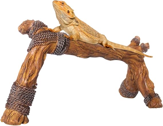 Branches For Reptiles 24x9x13cm Reptile Wood Branches Resin Climbing Tree Branch Vivarium Snake Tree Branch Climbing Frame Snake Climbing Branchs Ideal For Bearded Dragon, Gecko, Frog, And