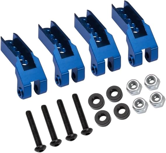 TRX4 RCアルミニウムショックマウント、調節可能なフロント&リアダンパーマウントシートショックアブソーバータワーフープ 1/10 Tra-xxas TRX-4トレイルディフェンダーRCクローラーカーアップグレードパーツブルー