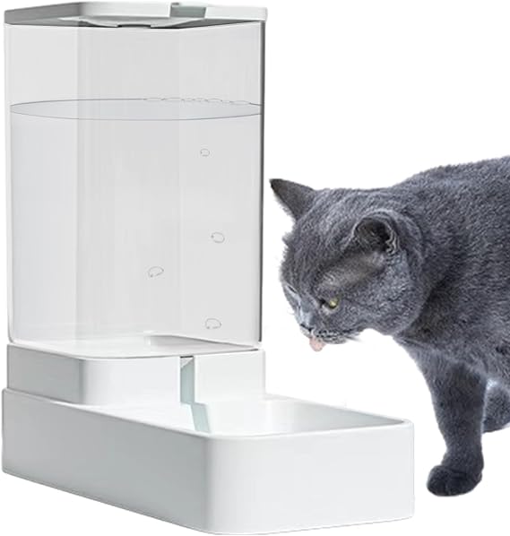 Automatic Pet Feeder, 3.8L Automatic Food Dispenser and Water Fountain, Food and Water Dispenser, Self Feeding Dog Bowl, GravityFeeder for Large & Small Dog Cat Puppy Kitten