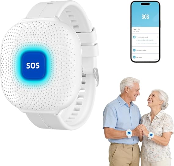 Personal Alarms for Elderly,Wifi Smart Panic Button- Connects to Phone Nurse Calling Alert System for Elderly Patient Seniors