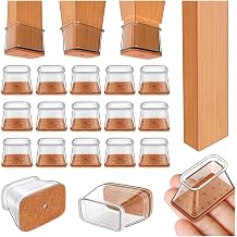 Ansible 24 pcs Rectangle Large Chair Leg Floor Protectors, Furniture Felt Pads Silicone Covers caps for Chairs,Chair Leg Protectors for Hardwood Floors (Fit Length 1-1/2” to 2”,Width 3/4” to 1”)