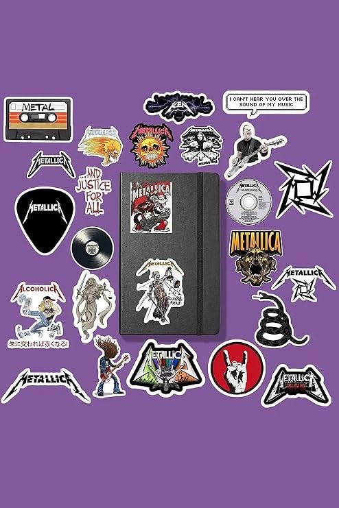 Metallica Rock Sticker Paketi/Bullet Journal Defter Çıkartma Ajanda Laptop Etiket