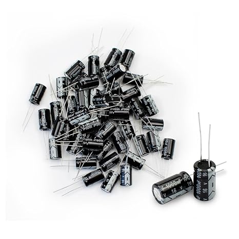 50 Pcs Electrolytic Capacitor 1000uF 16V Aluminum Radial Electrolytic Capacitors