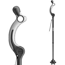REHAND Adjustable Walking Stick for Seniors Adults - Ergonomic Anti-Slip Grip, 10 Height Settings (40"-49"), 350lbs Weight Capacity, Self-Standing Foldable Stick with Enhanced Anti Slip Base