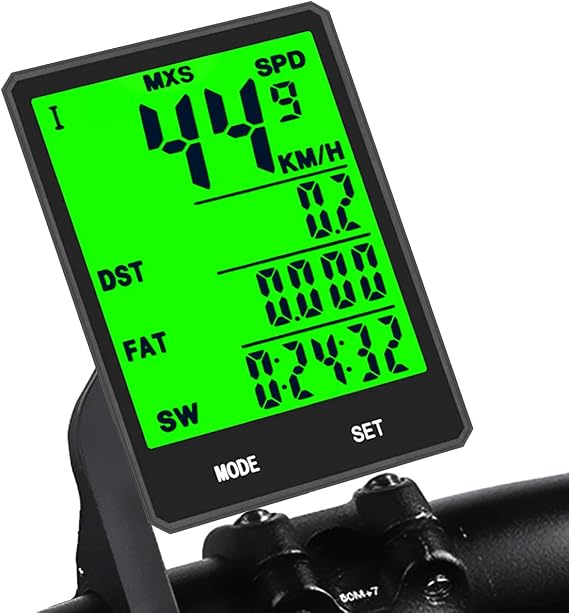 Speedometer Wireless Multi-Function Large LED Backlight Display Cycle Computer Waterproof Bike Odometer Speedometer