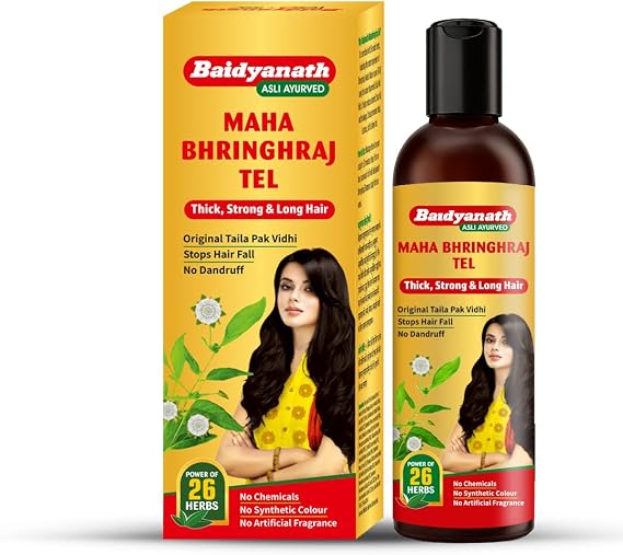 Baidyanath Mahabhringraj Oil Scalp Massage Oil 100ml Hair Loss Premature Greying Dandruff Sleeplessness Head Ache