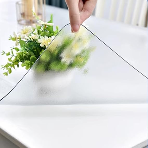 Clear Plastic Table Cloth, Transparent Frosted PVC Table Protector, 1.5 Mm Thick, Waterproof, High Temperature Resistant, Wipeable, Odorless Plastic Table Protective Film (60x120cm/24x47in)