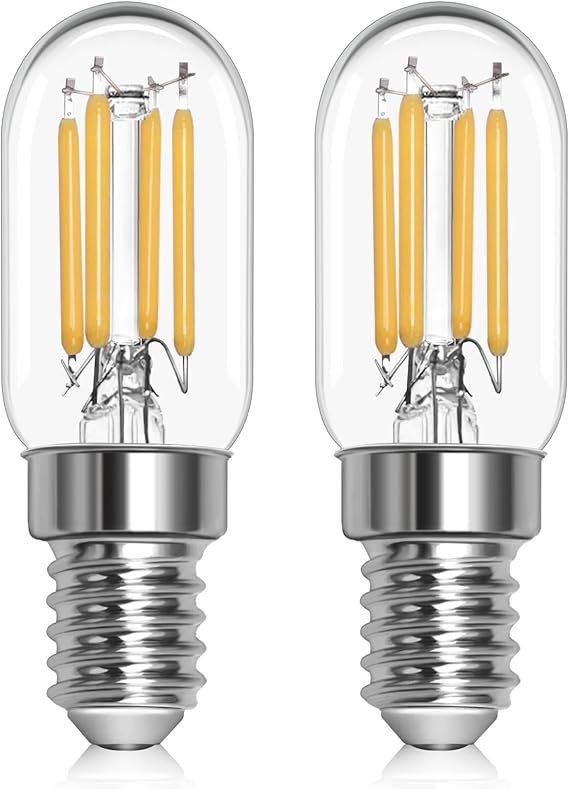 Morotty E14 Led Fridge Light Bulb Natural White 4000K, T22 Pygmy Bulb Led SES Refrigerator Bulb 25W-30W 230V, for Fridge Bulbs, Sewing Machine Bulbs, 2 Pack [Energy Class E]