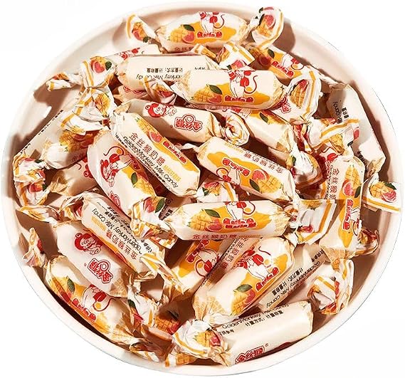 【8 Flavored Milk Candy】Durian Mango Ice Cream Chocolate Milk Candy,Wedding Candies,Healthy Dessert,Casual Snacks, Soft Candy, snacks, Delicious Sweets gifts (Mango flavor,200g (about 35 pcs))