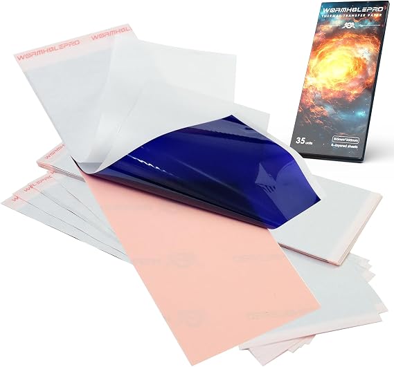 Wormhole PRO Tattoo Transfer Paper for Mini Tattoo Stencil Printer Thermal Stencil Paper 35 Sheets Compatible with Tattoo Printer & Tattoo Supplies