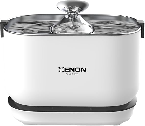 Xenon Smart Otomatik Şarj Edilebilir Bataryalı Kedi Su Sebili Hareket Sensörlü Pet Su Çeşmesi Kablosuz Evcil Hayvan Su Şelalesi Ultra Sessiz Çelik Tepsili Su Pınarı X8652 [Enerji Sınıfı A+]