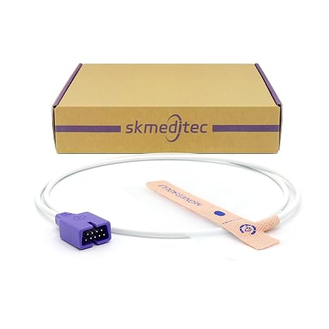 Skmeditec 4PCS Compatible with Nellcor OXIMAX MAX-N Disposable SpO2 Sensor for Neonate/Adult, 9-Pin D-Sub Purple Connector