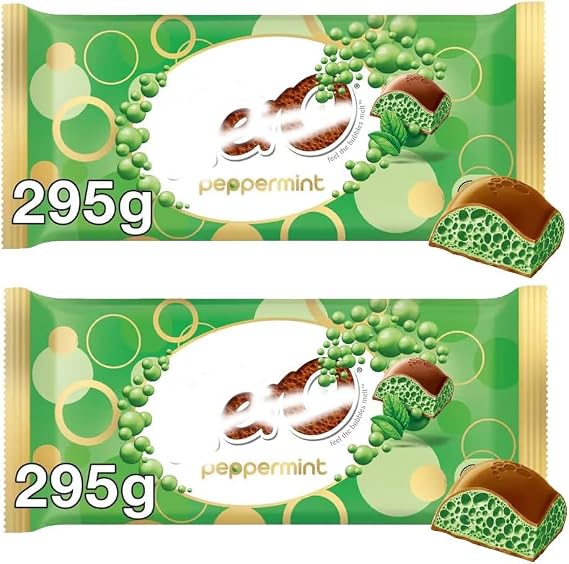 2 x Aerro Peppermint Milk Chocolate Giant Sharing Bar 295g - Delicious Tasty And Twisty Treat