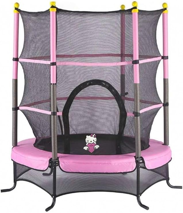 Leyaton Fileli Trambolin 140 Cm Güvenlik Ağlı Fitness Trambolini, Tek Ebat, 123LYT-0138, Pembe