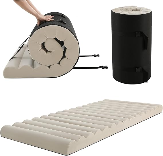 MeMoreCool Roll Up Floor Mattress Single, 190x90cm, Beige